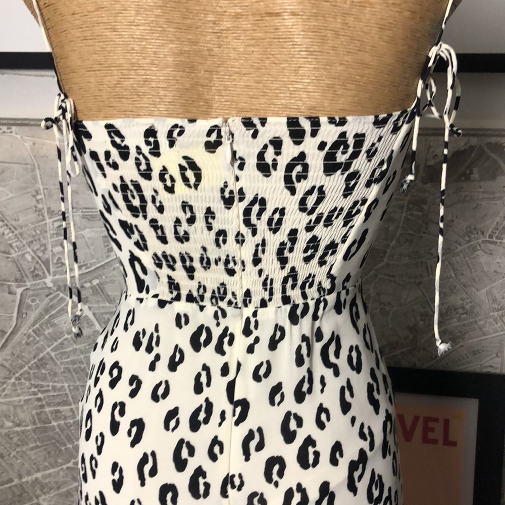 Reformation Leopard Print Spaghetti Strap Dress Size 6 - Picture 12 of 15